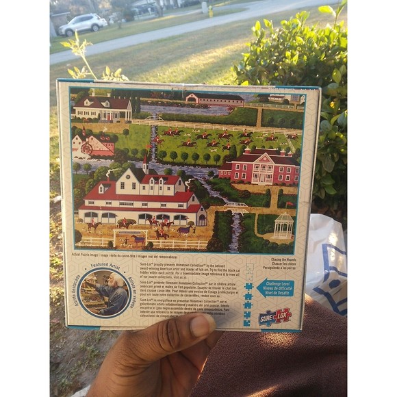 RARE HTF Hometown Collection CHASING THE HOUNDS 1000 pc puzzle Heronim COMPLETE - Picture 2 of 2